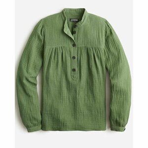 J Crew Fresco Top in Soft Gauze :: Utility Green :: Sz Large :: Exc Cond
